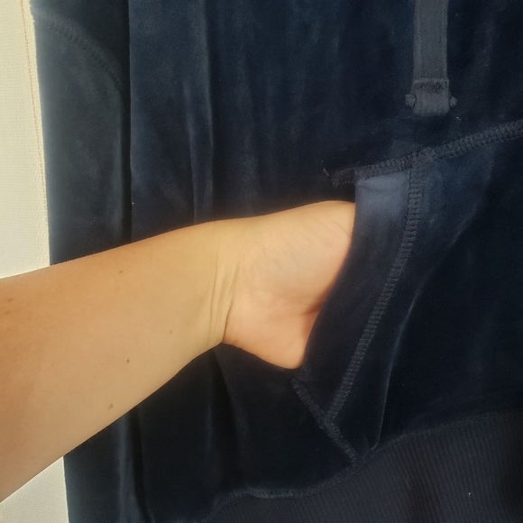 Hollister‎ Velvet Hoodie Sweatshirt Blue Size Small - Picture 6 of 9